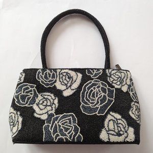 Rose Beaded Handbag  (Navy/Pearl/White)  - for special occasions   NWOT